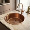 Pure.Sink Rondo Copper Round Sink—Flush-Mount, Under-Mount, and Over-Mount, 37 cm PRN38-62